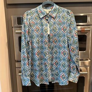 NWT Haver and Blair London Blue Floral Woman’s Shirt